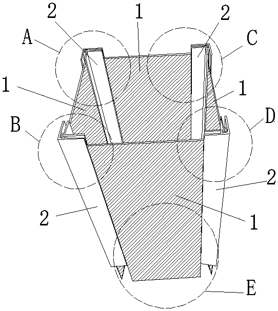 Inserting type square plastic ventilation duct