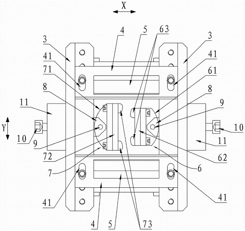 Universal shot blasting fixture used for shot blasting of root of compressor blade