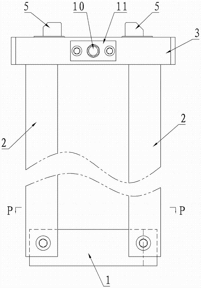 Universal shot blasting fixture used for shot blasting of root of compressor blade