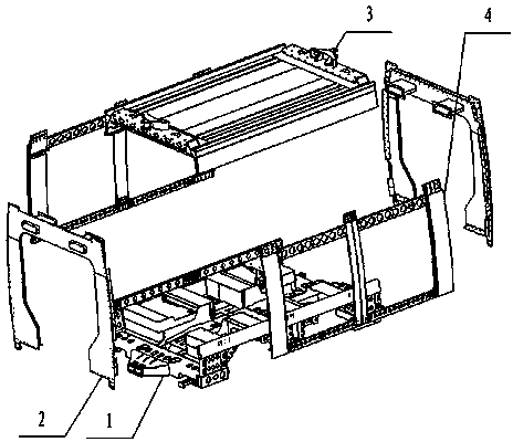 100% low-floor tramcar trailer body and assembling method thereof