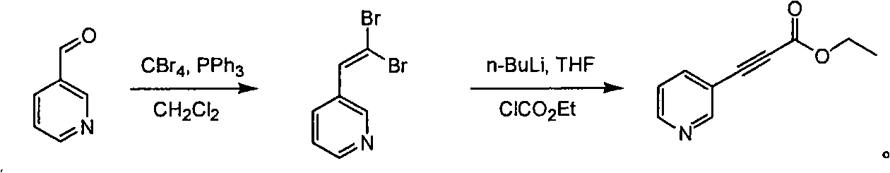 Method for synthesizing pyridine propiolic acid ester