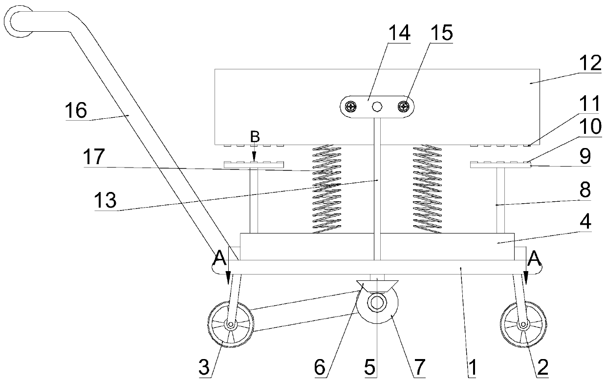 A double-groove mechanism drives a multi-stage rocking stroller