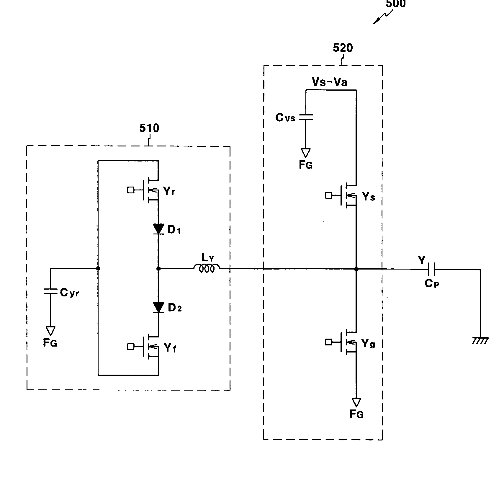 Plasma display device and driving method with reduced displacement current