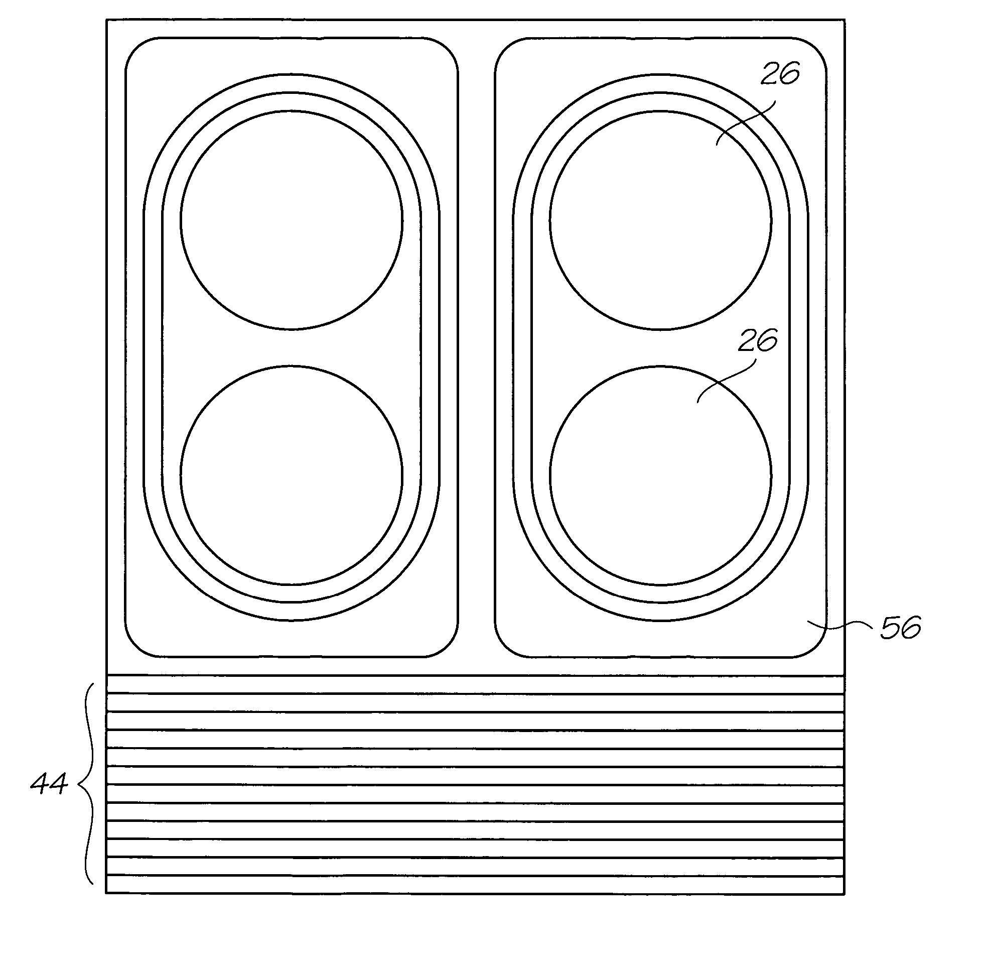 Intercolour surface barriers in multi colour inkjet printhead