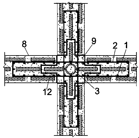 Fabricated sandwich insulating plate and cross-shaped anti-shock energy-consumption joint thereof