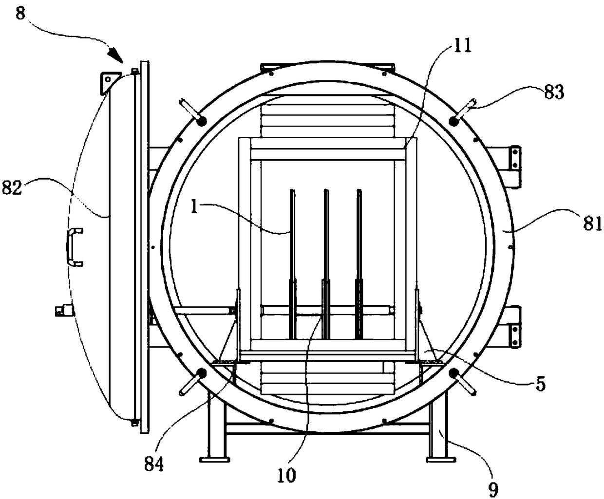 Workpiece driving device for round-disc type accessory one-time full-surface deposition and vapor deposition furnace