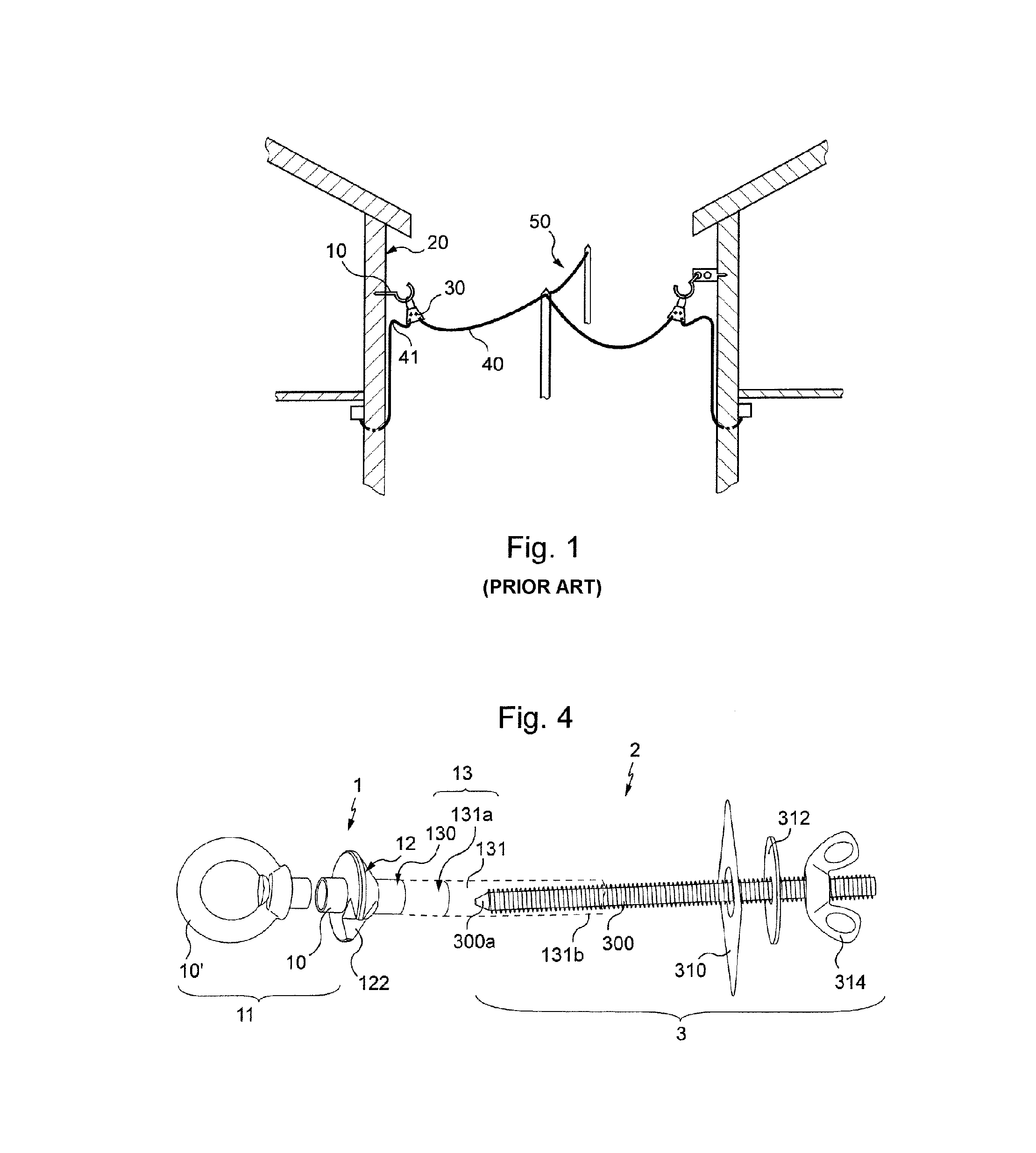 Device, kit and method for anchoring an element on an exterior face of a wall of a building