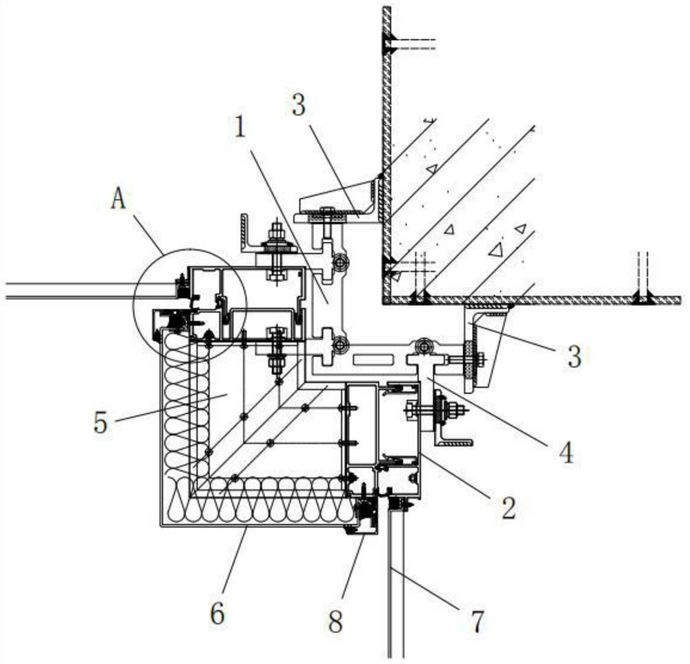 Assembly type corner aluminum plate unit curtain wall