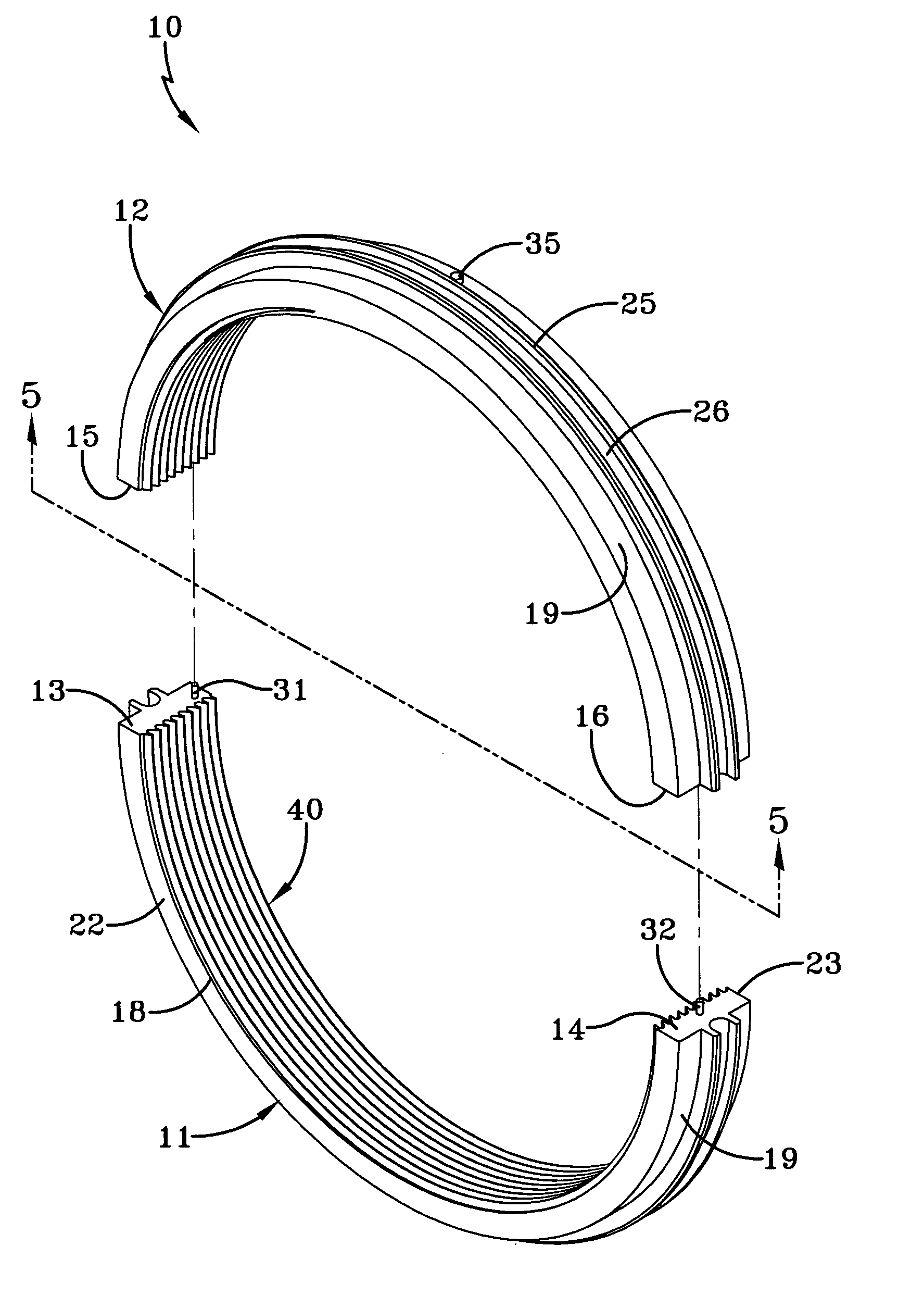 Windback labyrinth seal that accommodates a pressure differential for rotating shafts