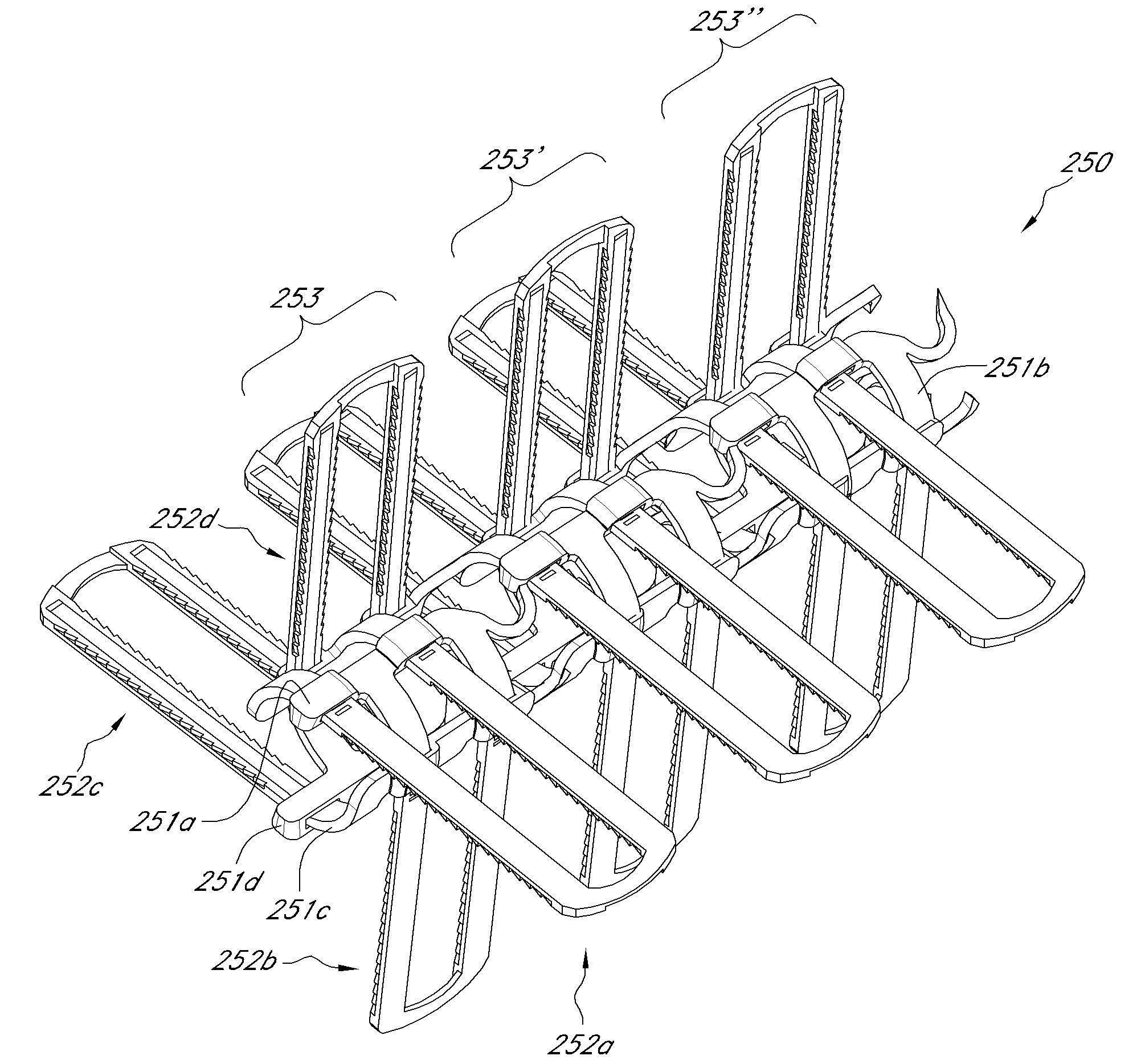 Axially-radially nested expandable device