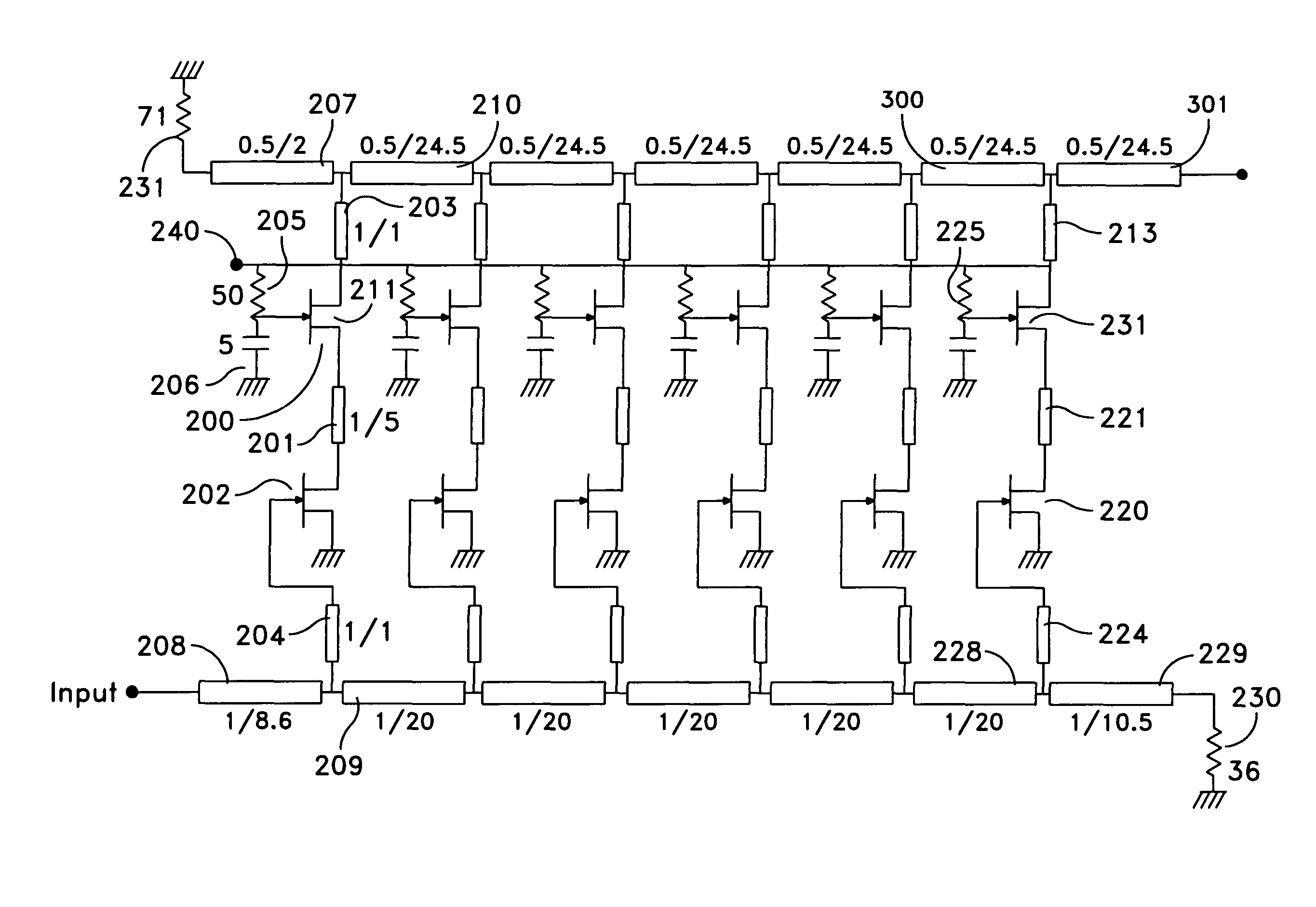 Gallium nitride traveling wave structures