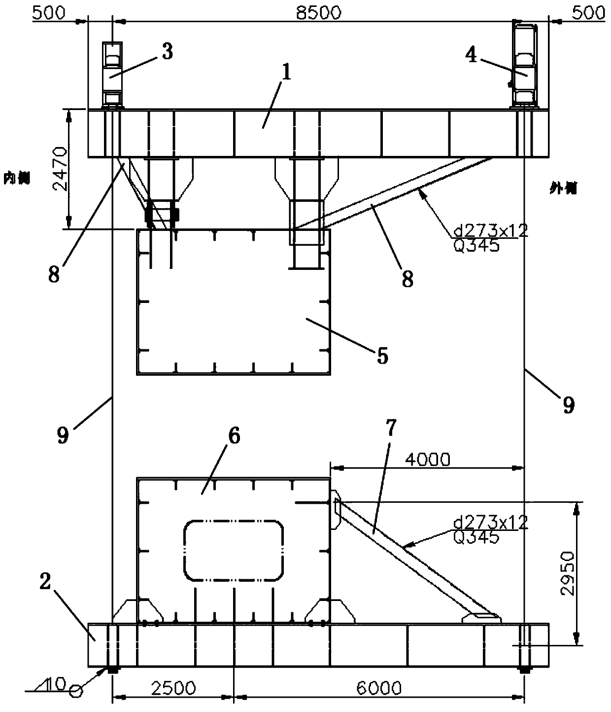 Eccentric arc-shaped ring corridor segment high-altitude lifting tool and lifting method thereof