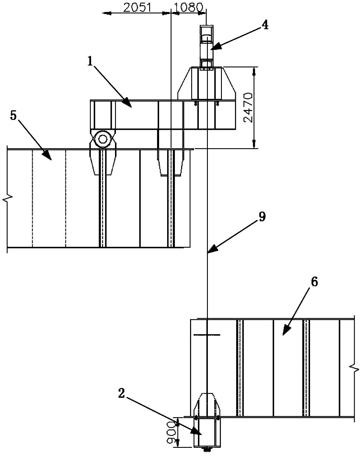 Eccentric arc-shaped ring corridor segment high-altitude lifting tool and lifting method thereof