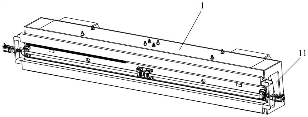 Hidden machine tool cross beam structure with adjustable precision