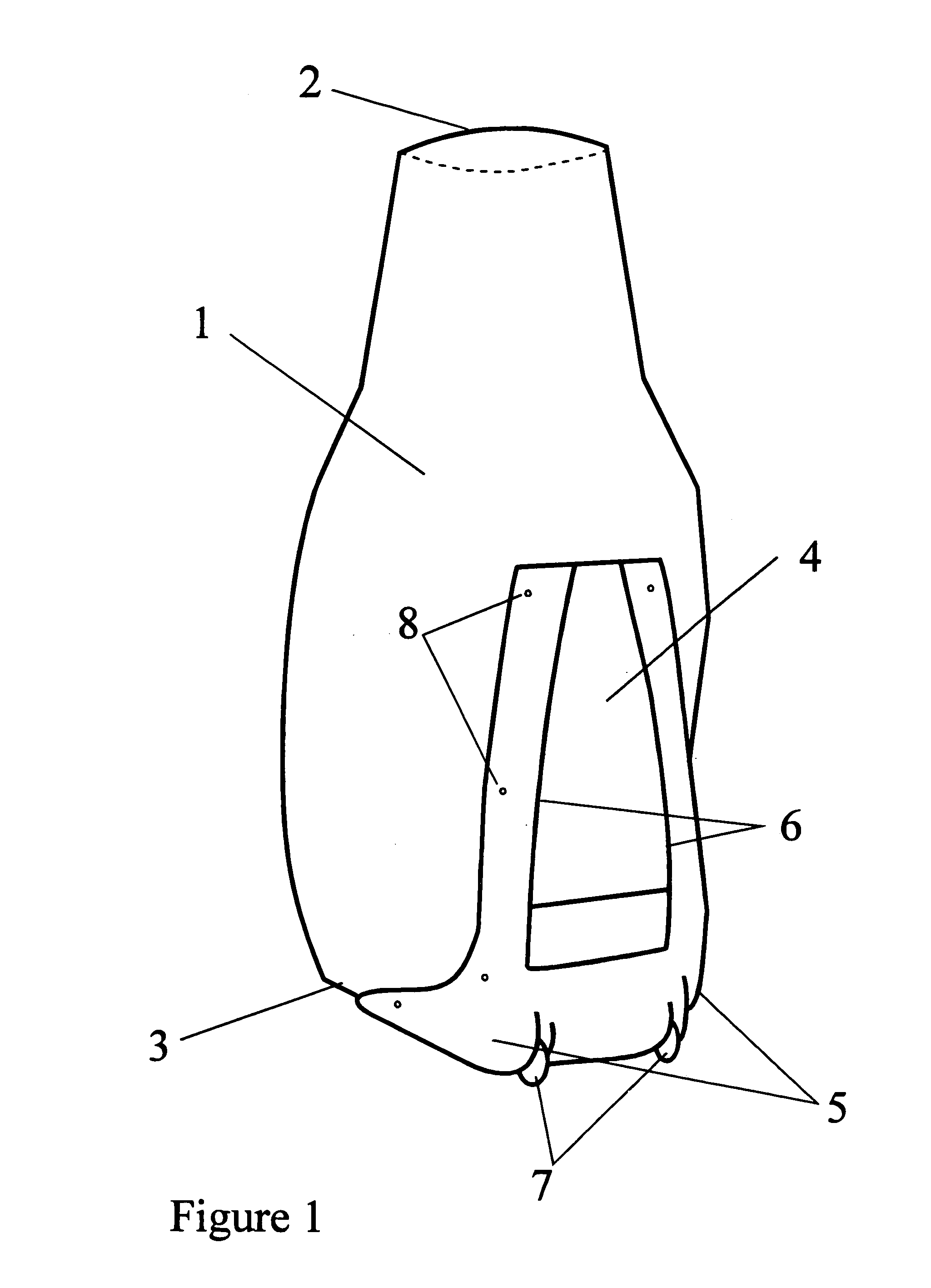 Flexible travel bag with integrated support to protect bag from wear