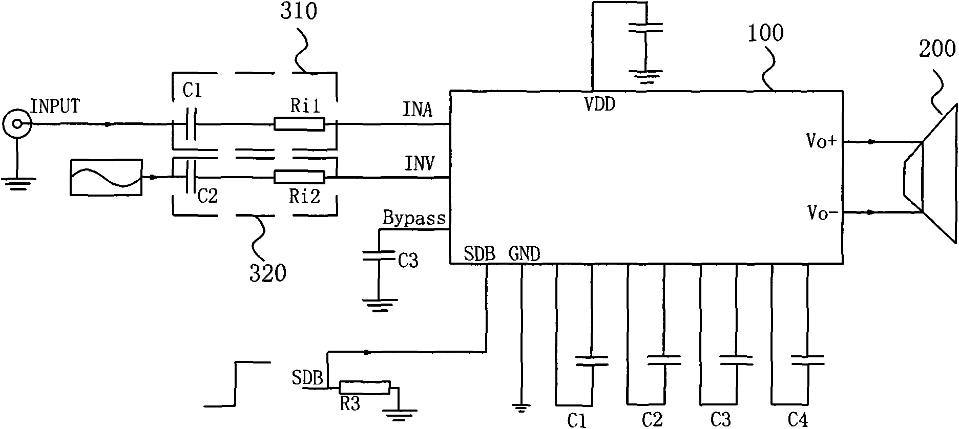 Integrated drive circuit for multifunctional electrical sound generation device