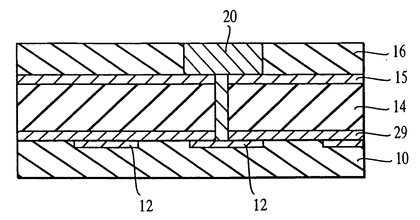 Etch stop in a damascene interconnect structure