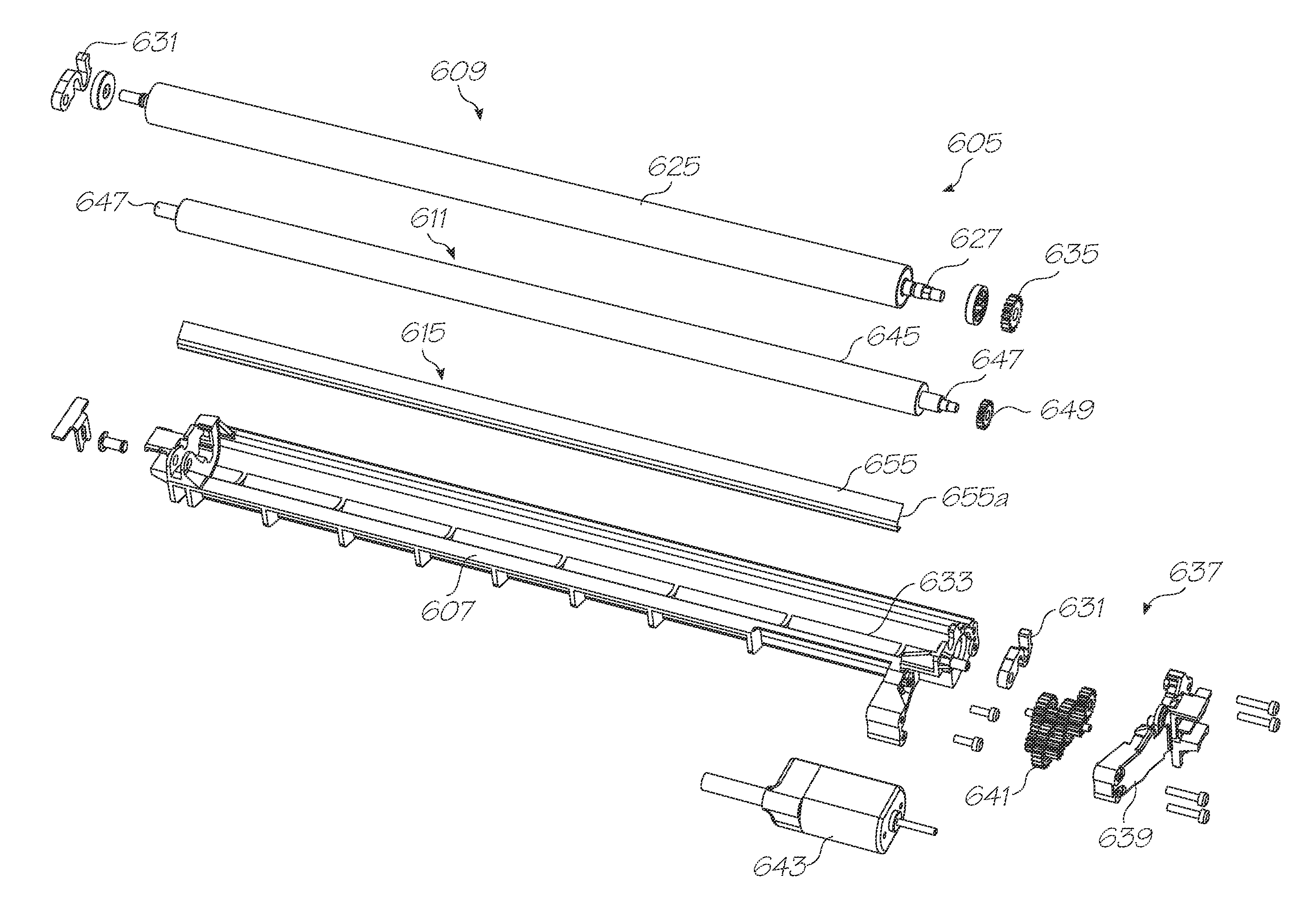 Wiping device having on-board mechanism for rotating wiper roller for printhead