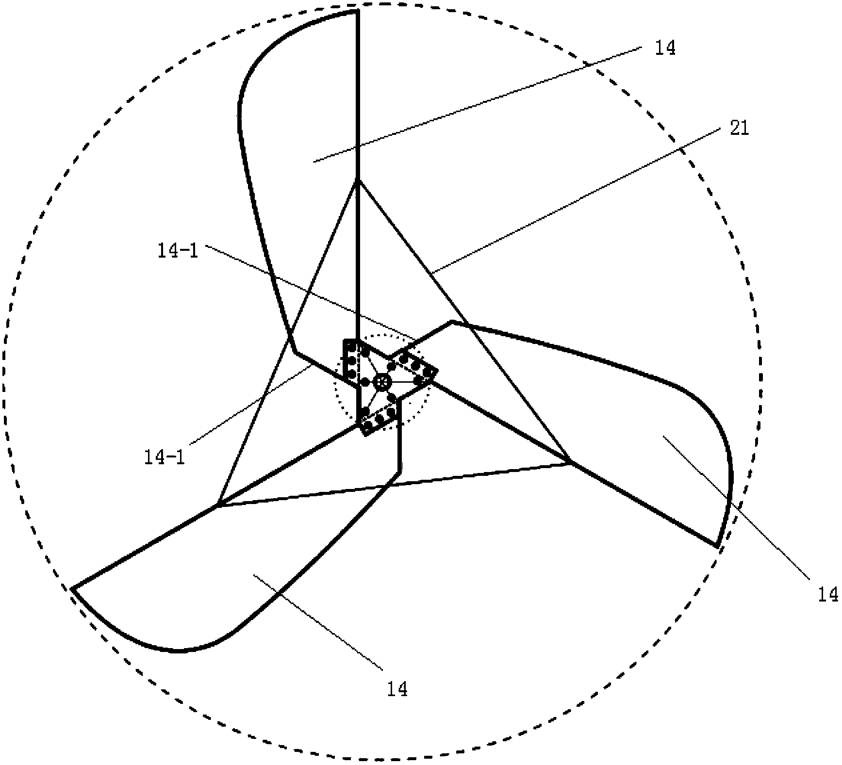 Communication tower with wind power generation system provided with double-power blades and wind leakage protection