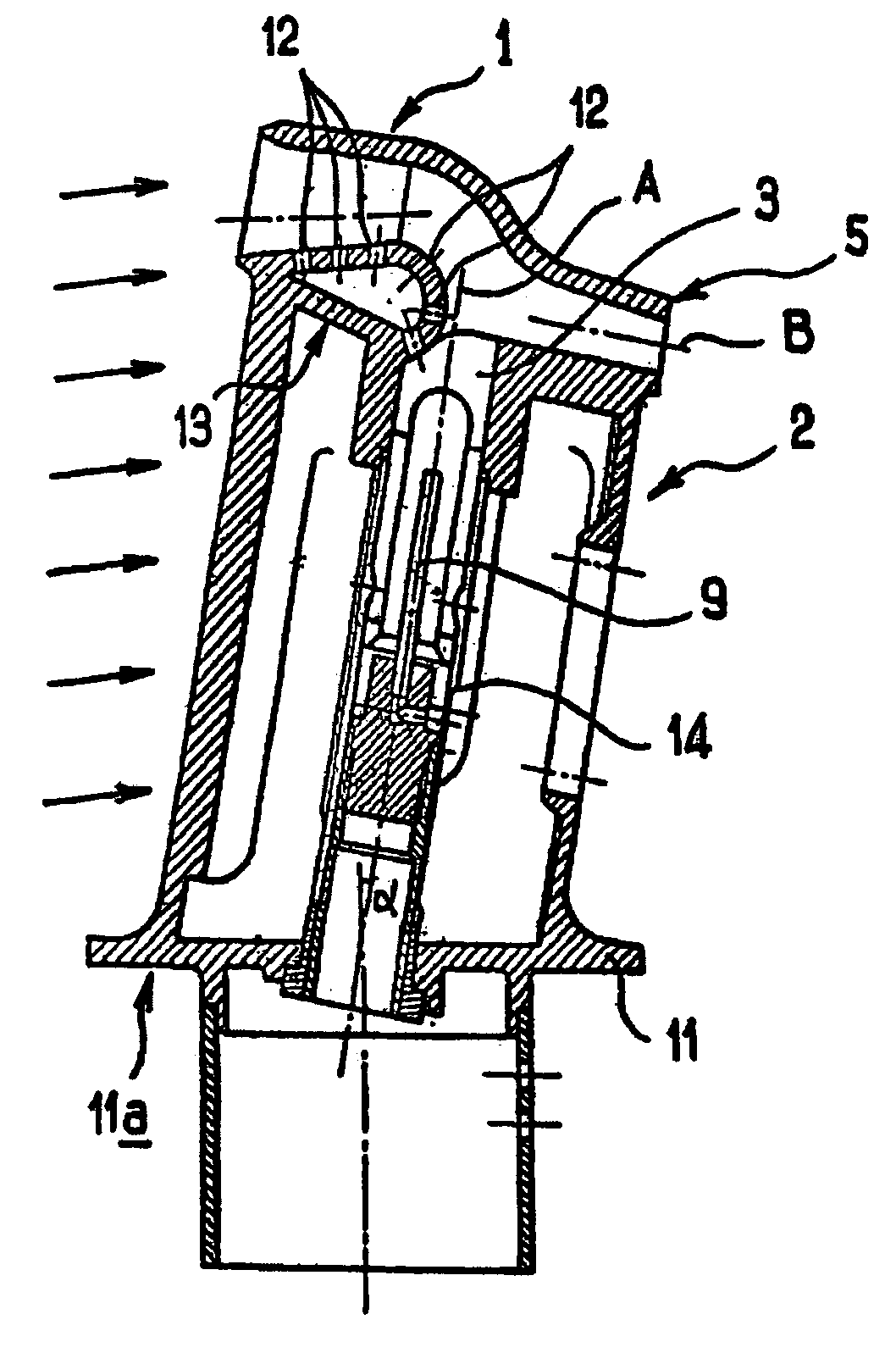 De-iced total air temperature sensor