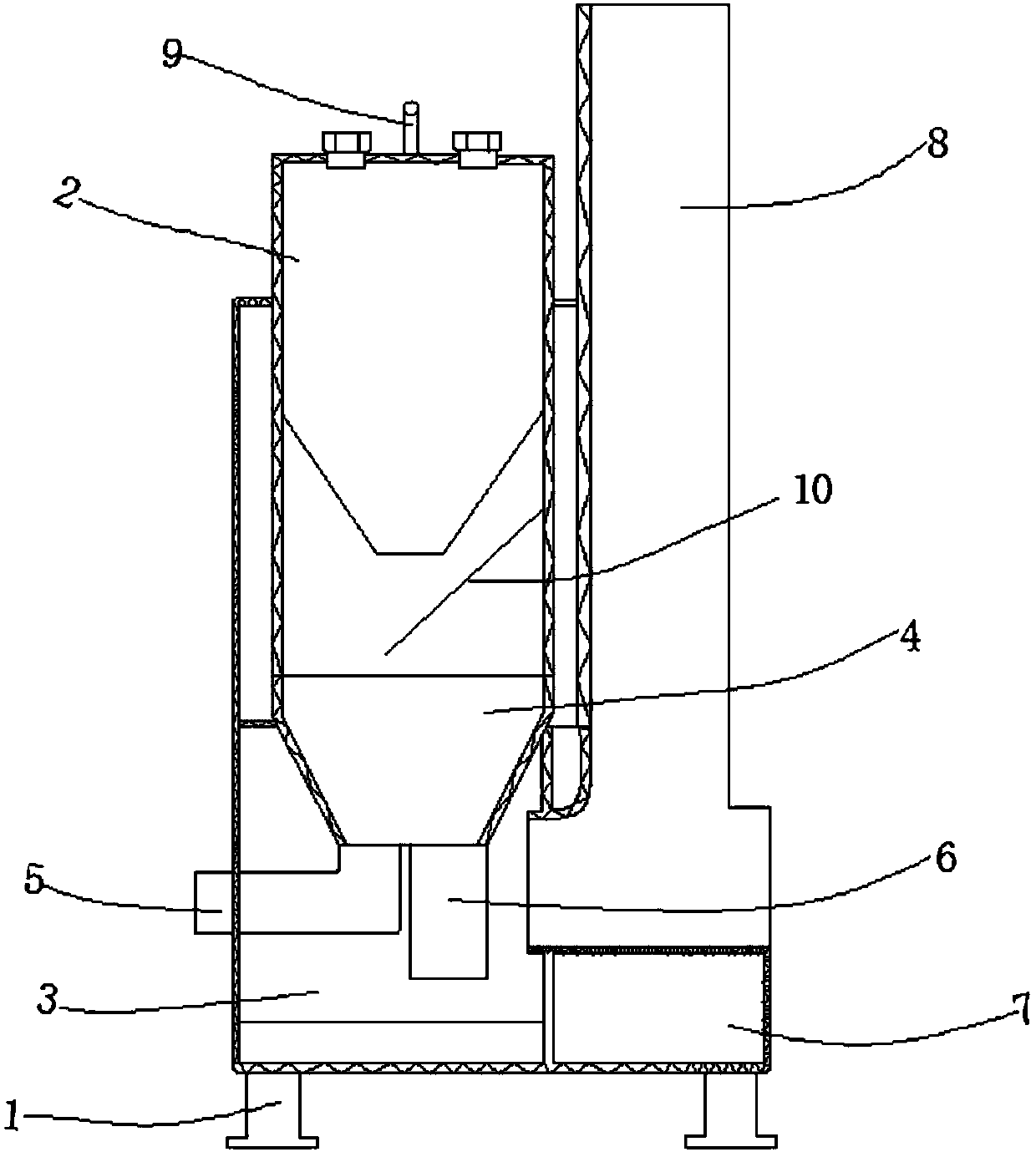 Efficient separation type biomass particle combustor