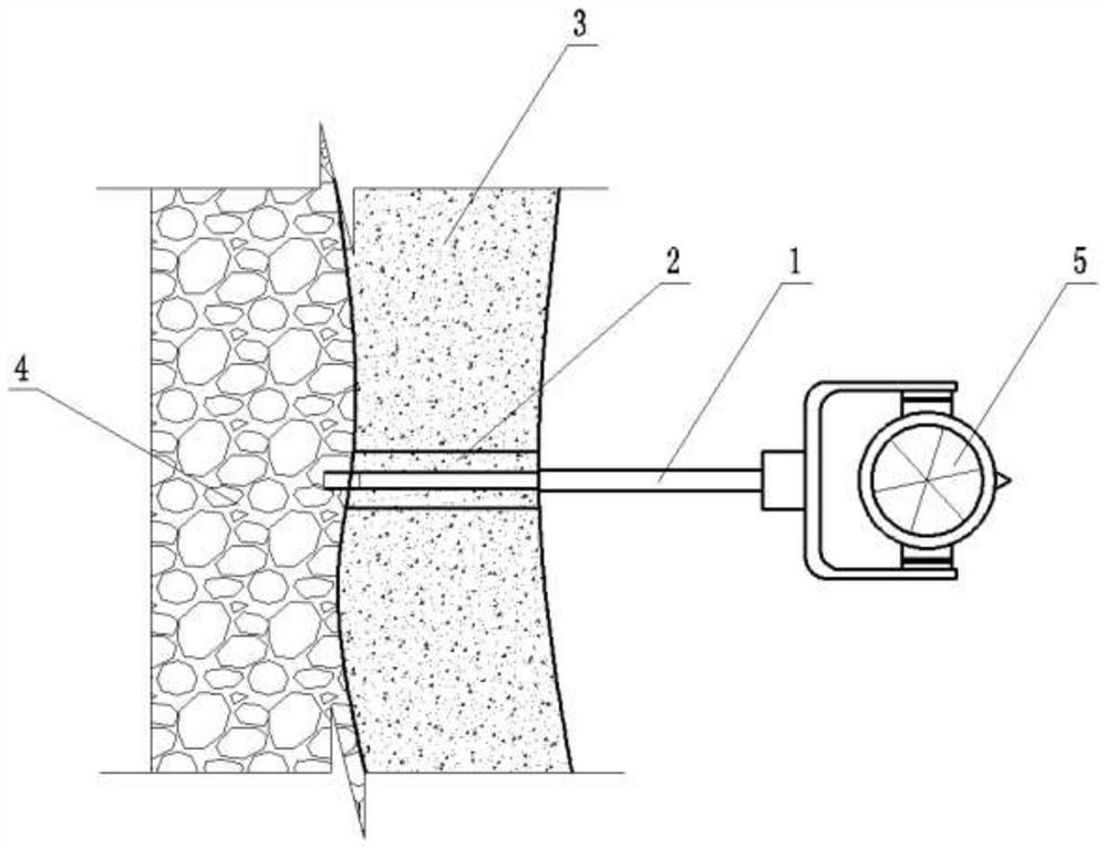 Construction method of measuring pile structure for laneway measuring control point