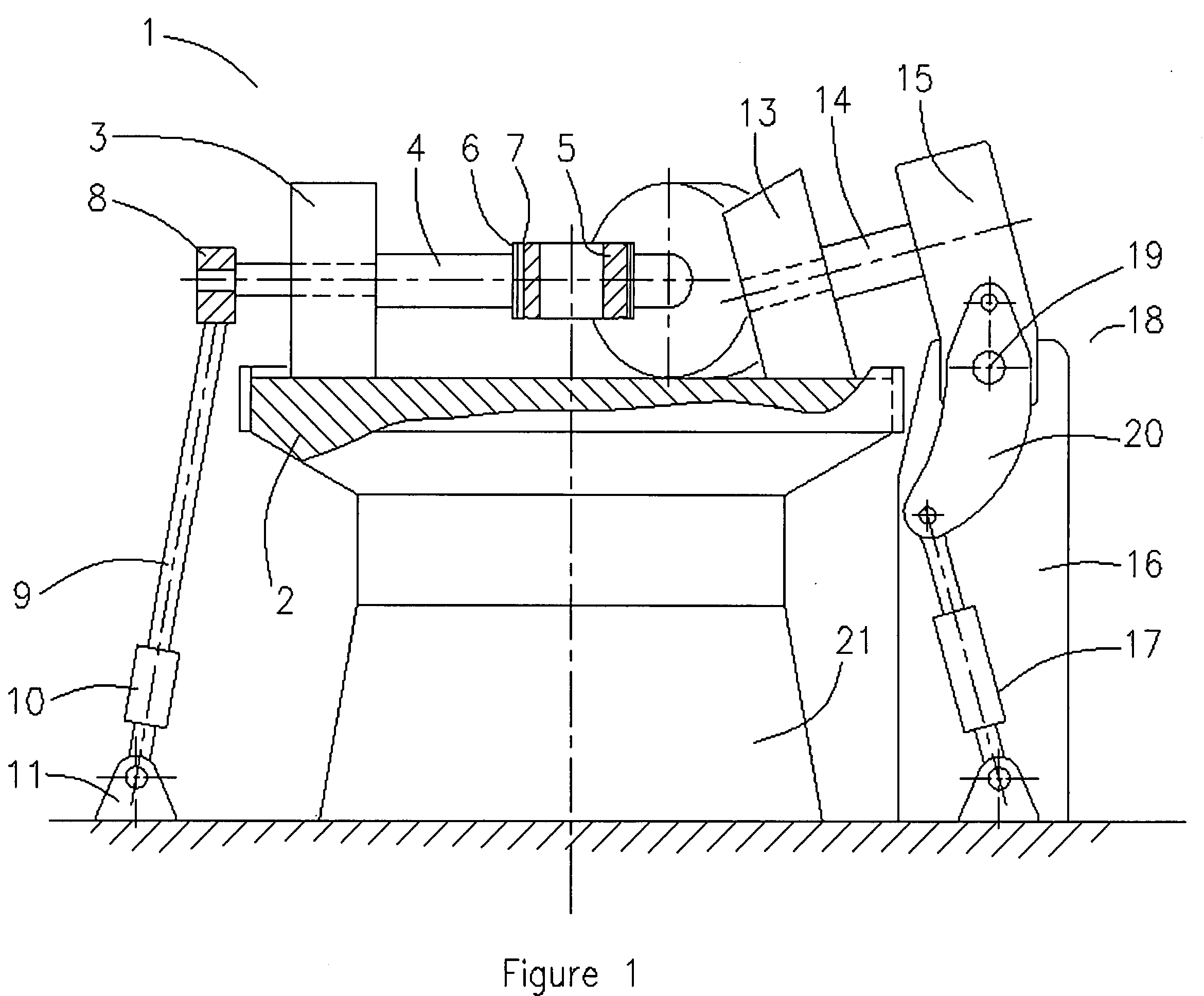 Roller mill for grinding solid material