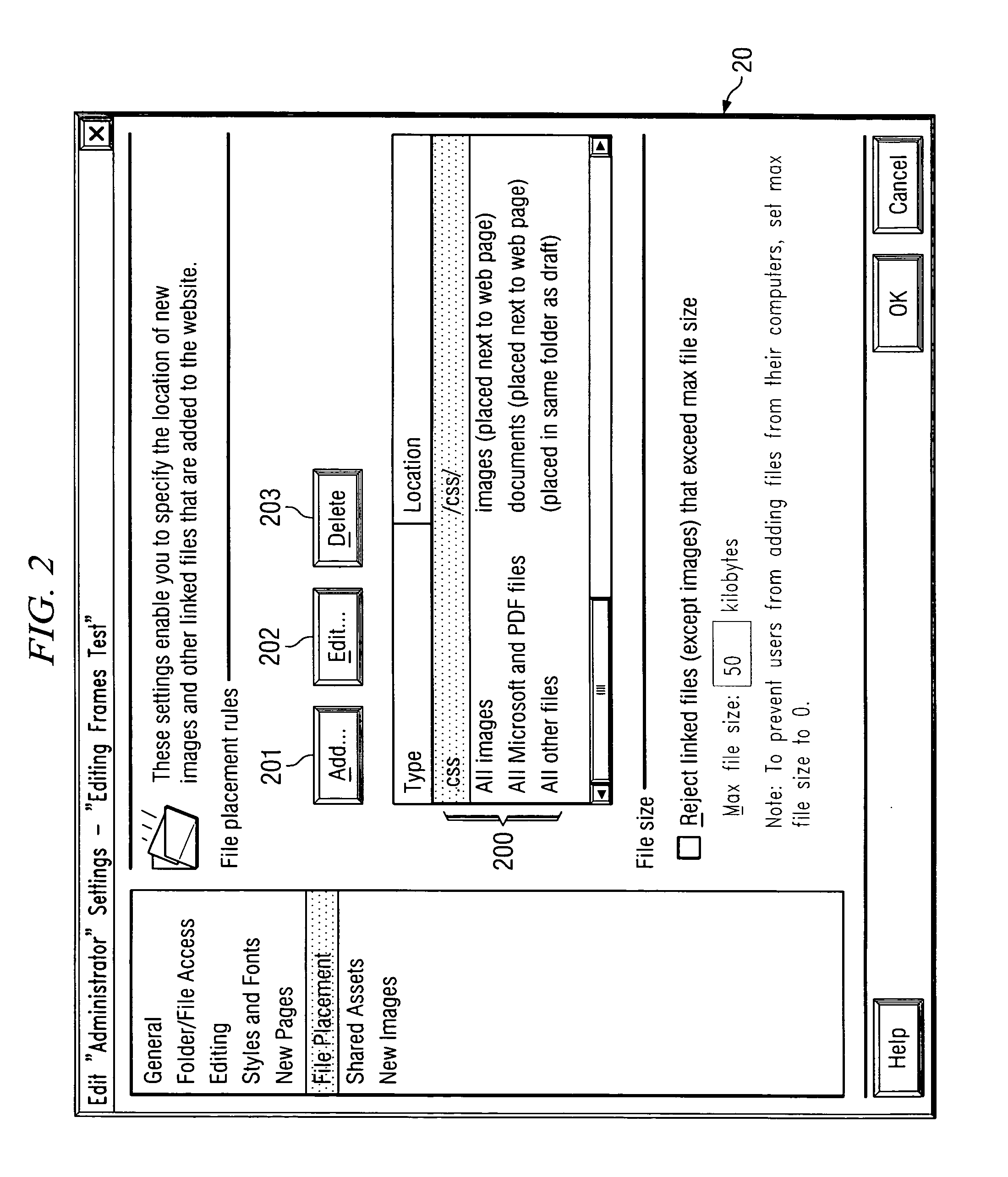 Configurable file placement