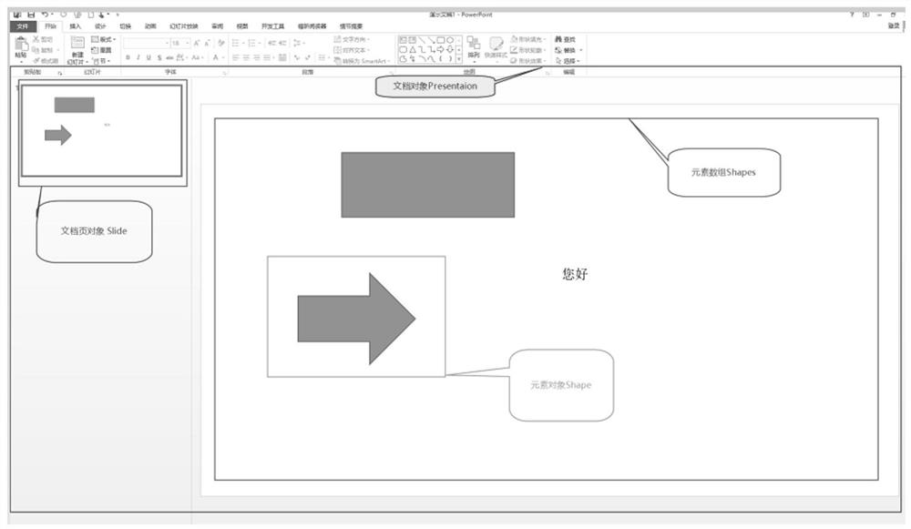 A method and terminal for controlling elements in ppt in projection state