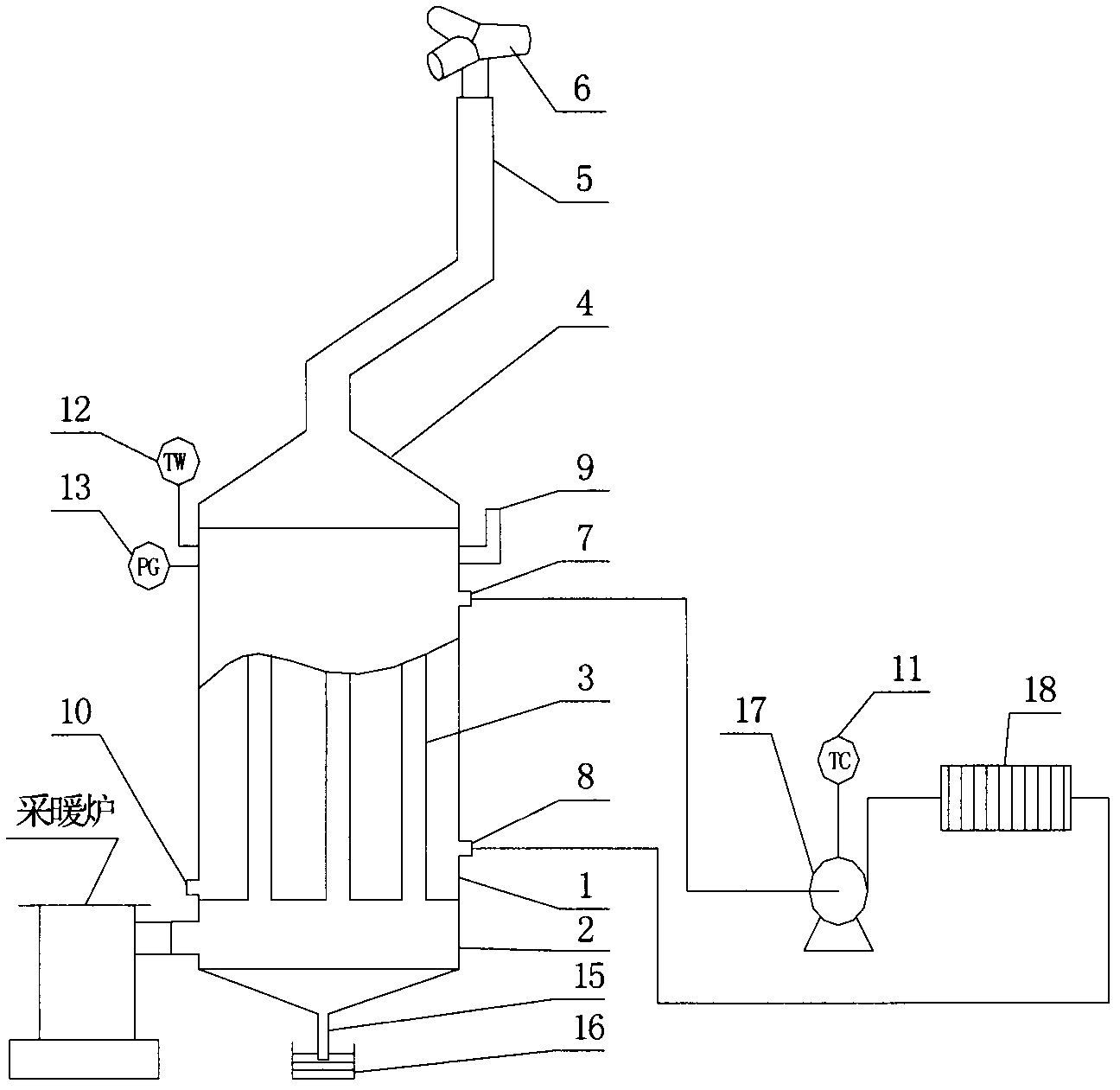 Minitype flue gas waste heat recovery and storage integrated hot water supply device