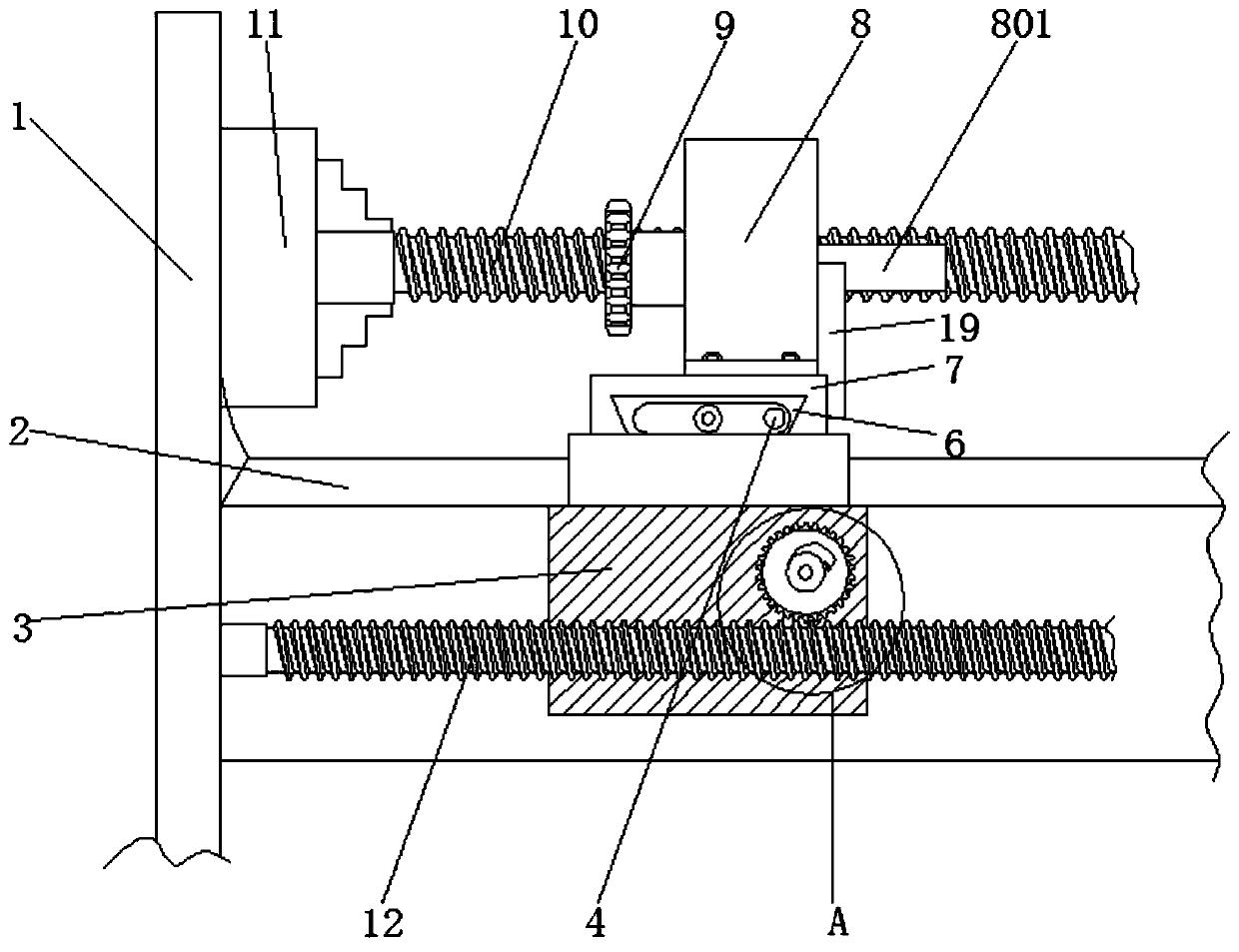 Opposite-side sewing device based on mechanical transmission