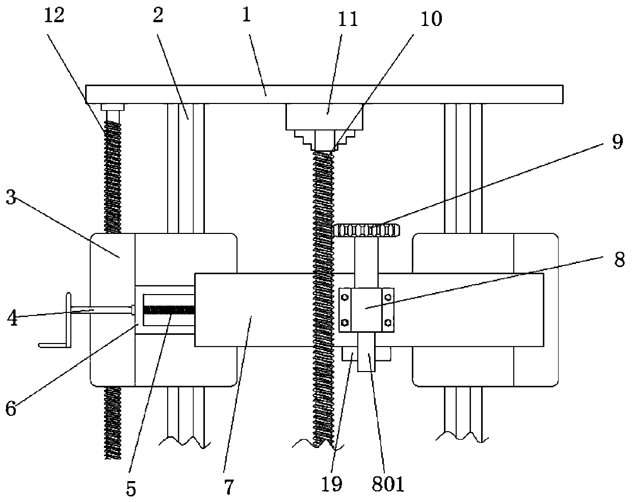 Opposite-side sewing device based on mechanical transmission