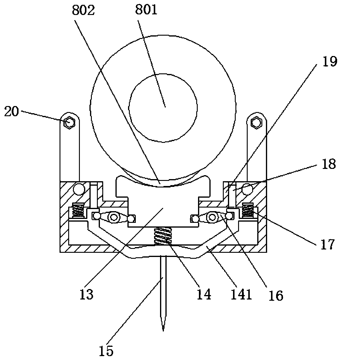 Opposite-side sewing device based on mechanical transmission