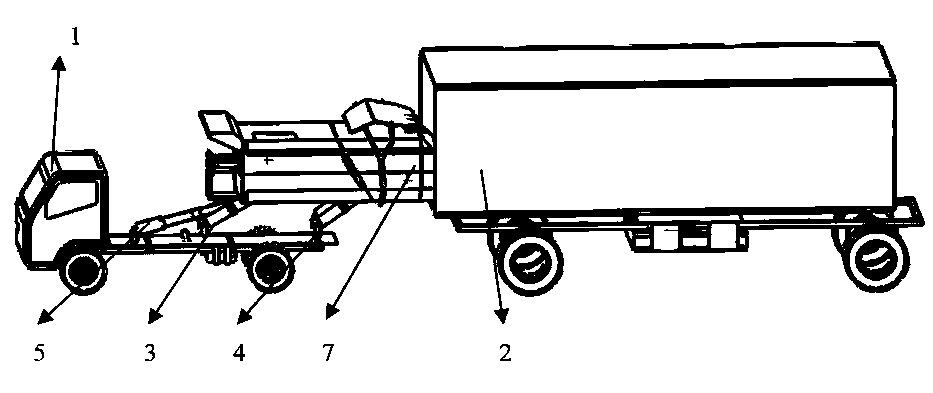 Mechanism for double-truck butt joint and garbage transfer of garbage trucks