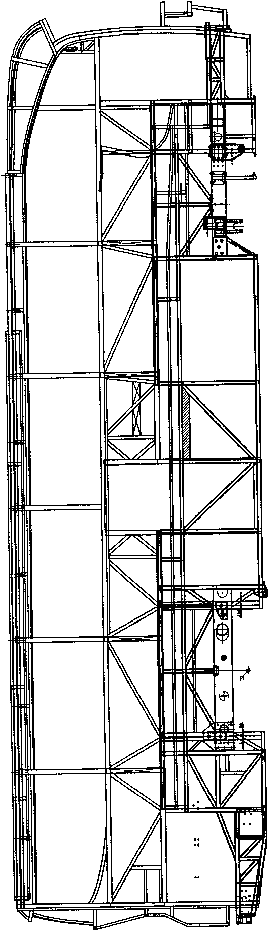 Spine central keel full-bearing vehicle body