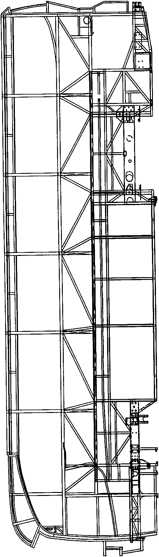 Spine central keel full-bearing vehicle body