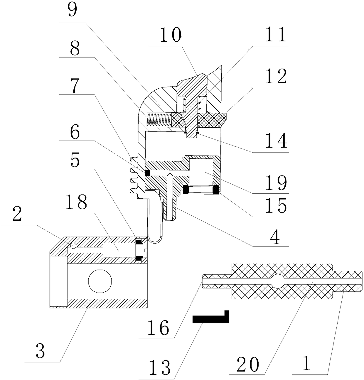 Consumable sealing structure of trace explosive detector based on fluorescence quenching technology