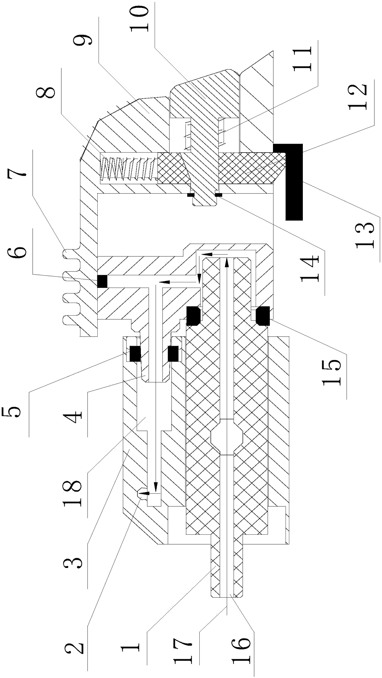 Consumable sealing structure of trace explosive detector based on fluorescence quenching technology