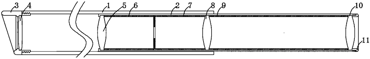 Monocular with microscopic and telescopic functions and design method thereof