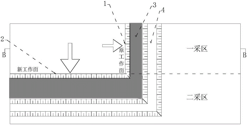 Gentle wall milling method at parallel milling area end under complex geological structure