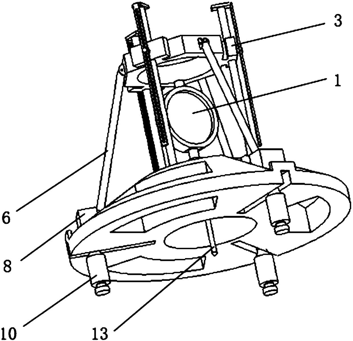 Spherometer with adjustable measuring diameter, and measuring method for radius of curvature and offset