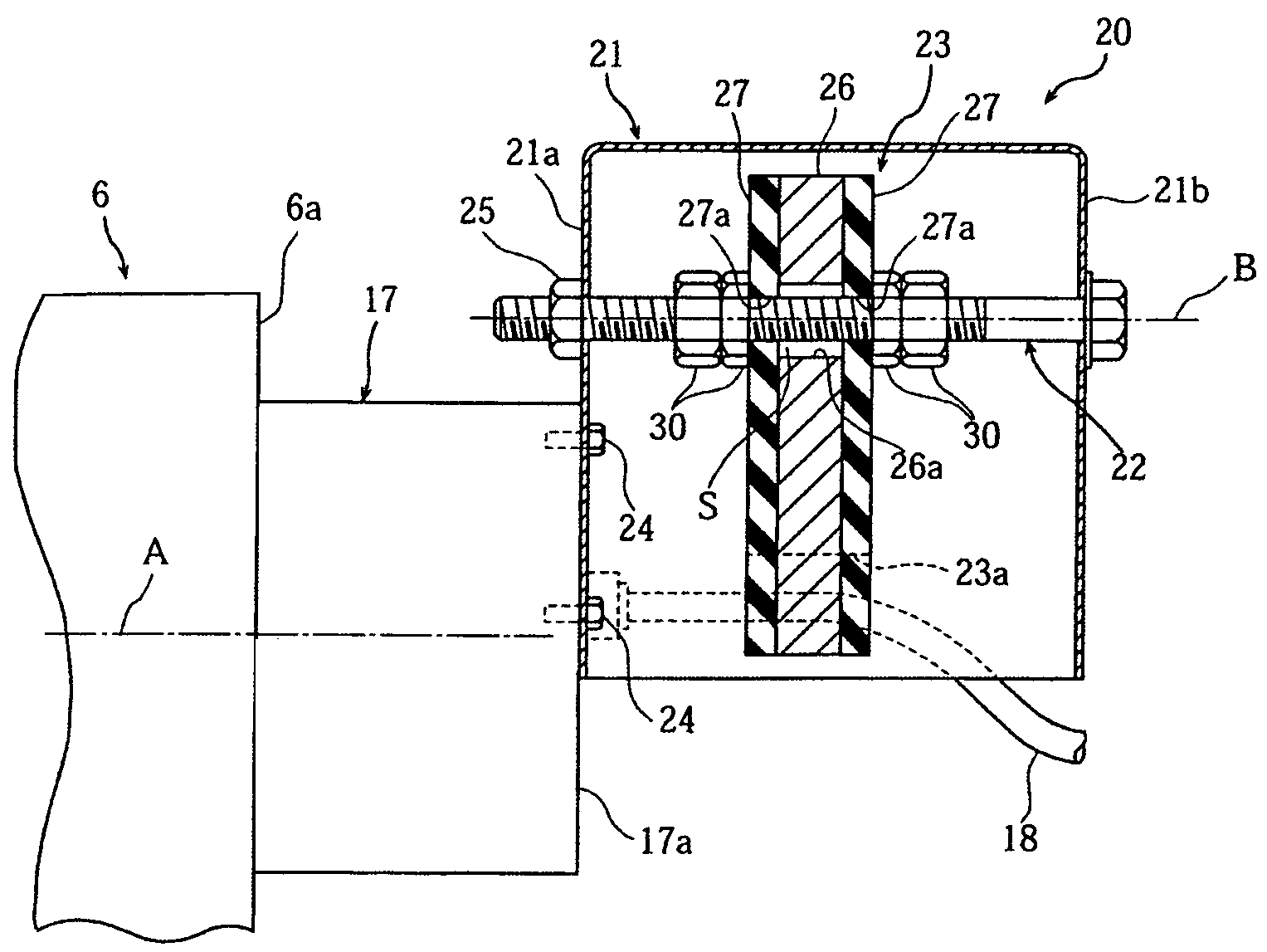 Chattering vibration inhibiting mechanism of machine tool