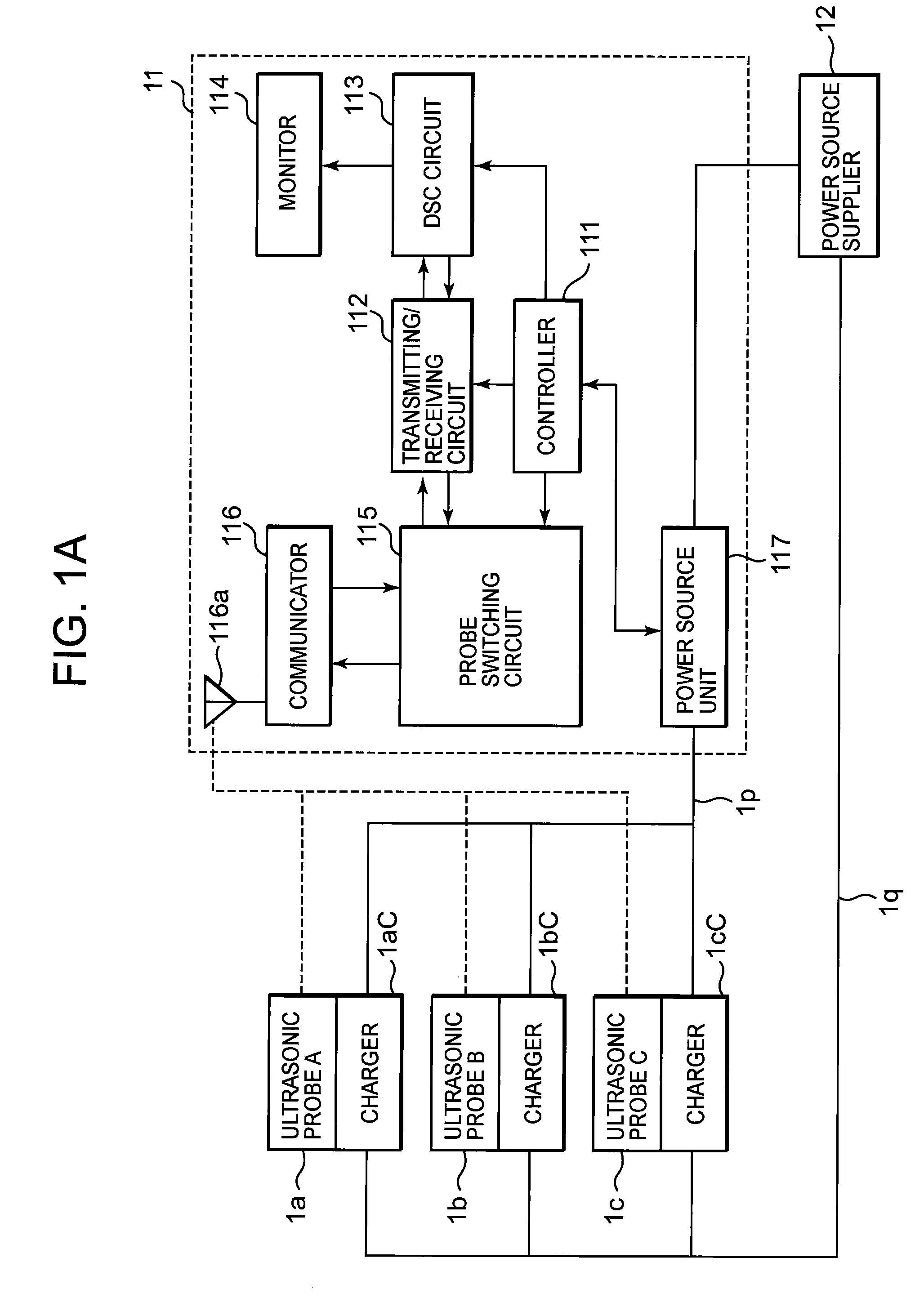 Ultrasonic probe, charger, ultrasonic diagnostic apparatus and ultrasonic diagnostic system