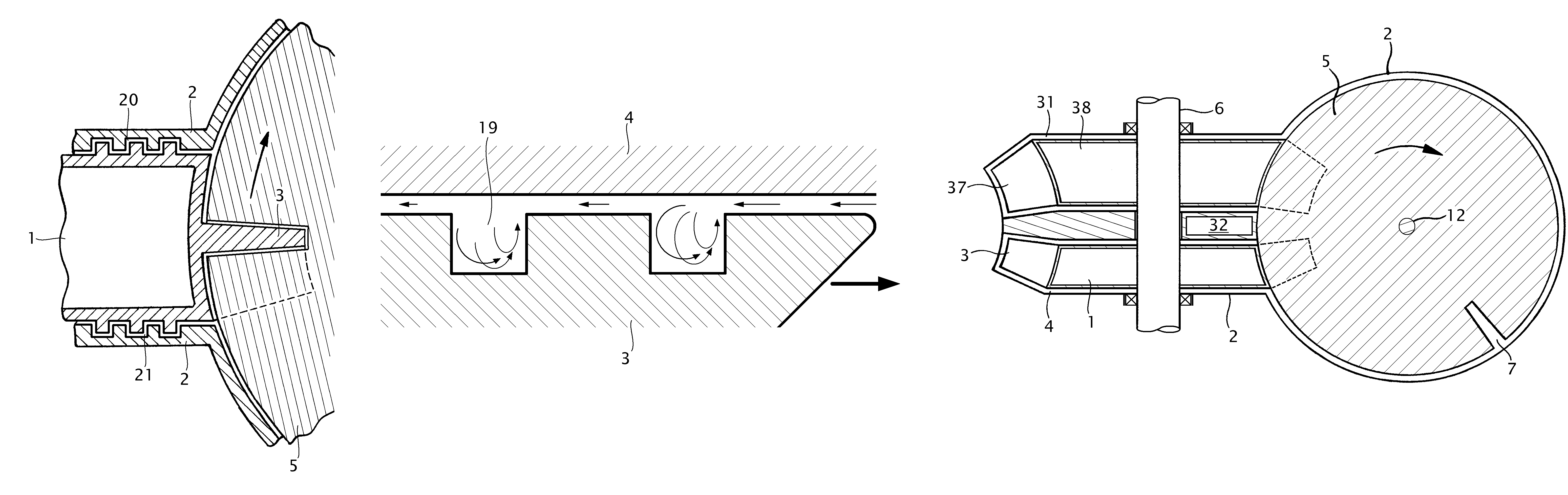 Blade-thru-slot combustion engine, compressor, pump and motor