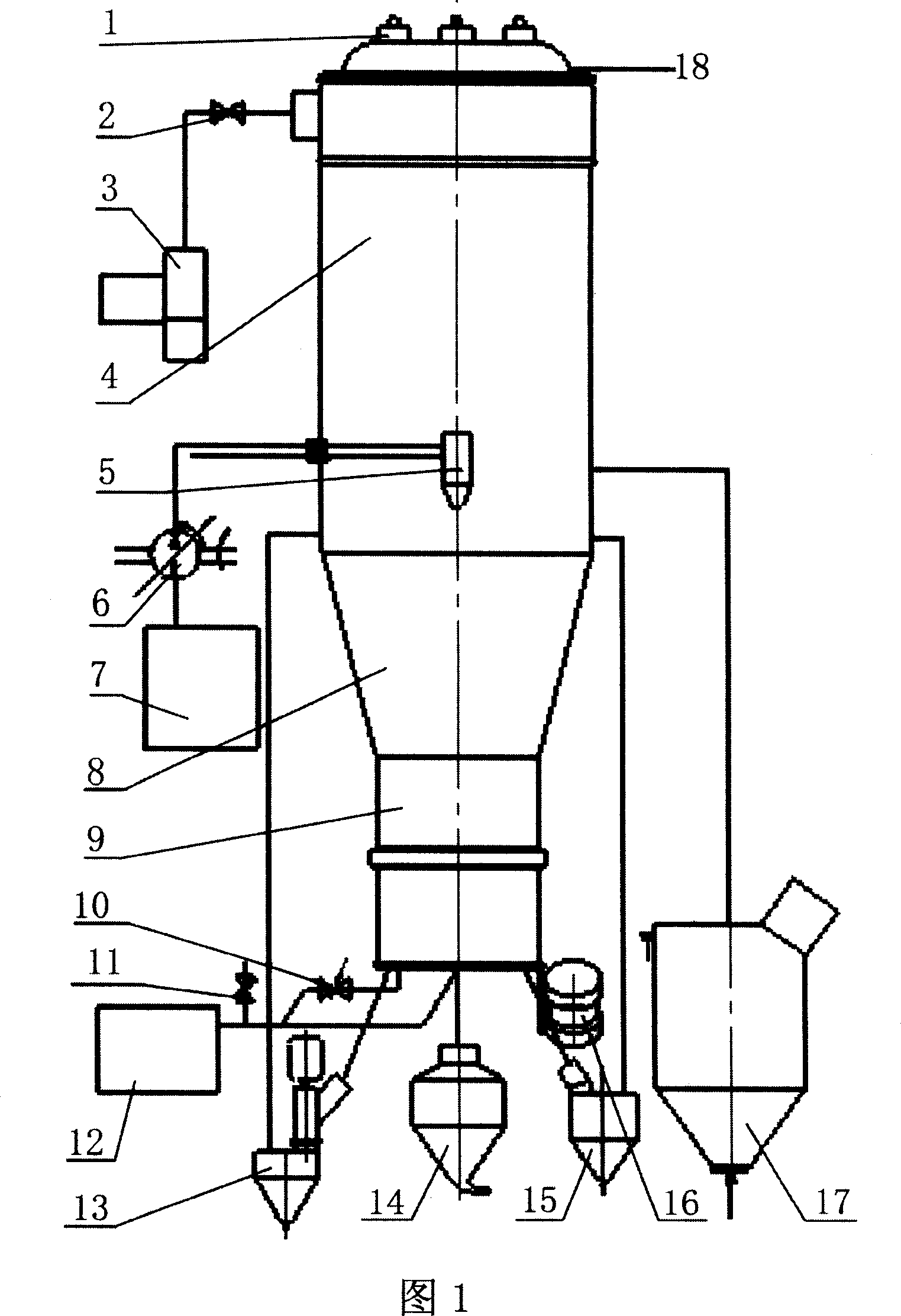 Continuous granulator and granulating method by gravity method