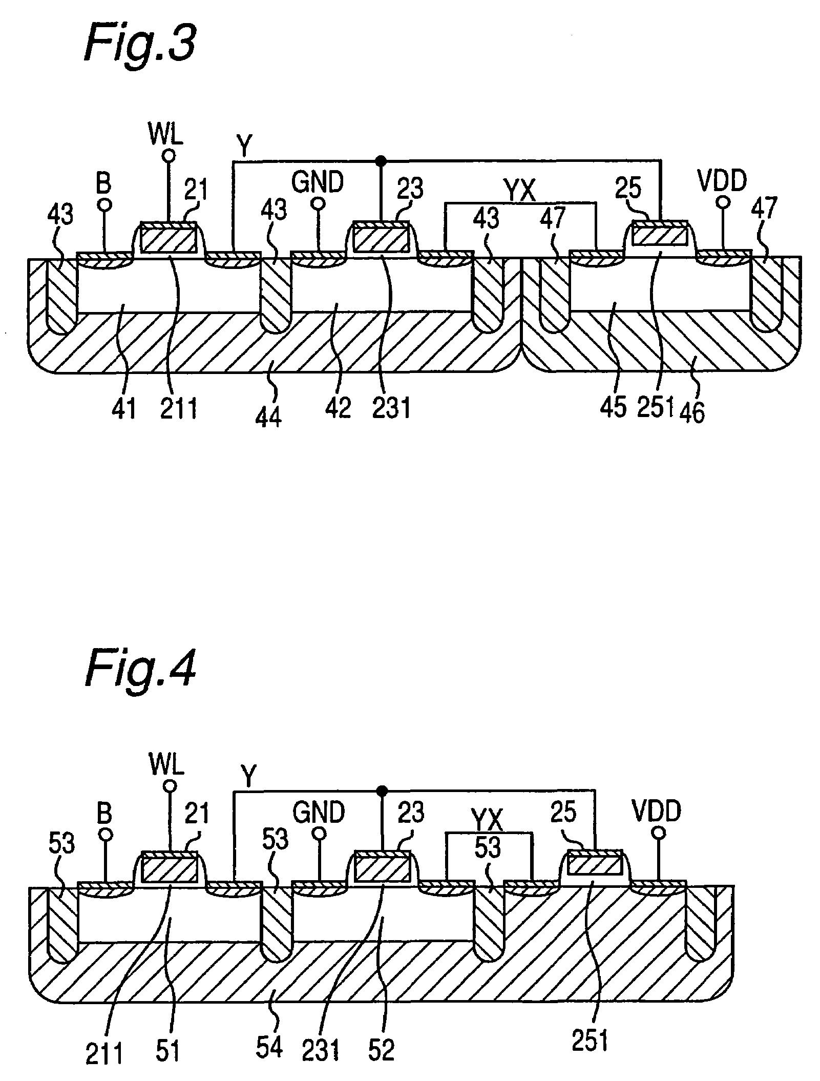 Static random access memory and semiconductor device using MOS transistors having channel region electrically connected with gate