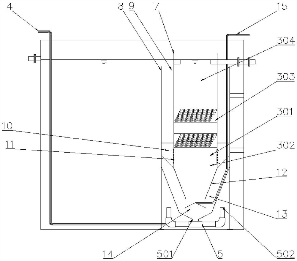 A sedimentation device and sewage treatment system for preventing anaerobic fermentation of sludge