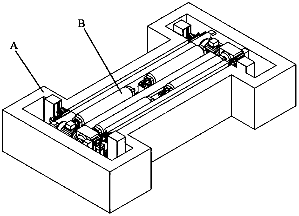 An oil cylinder lifting type lifting brake test bench