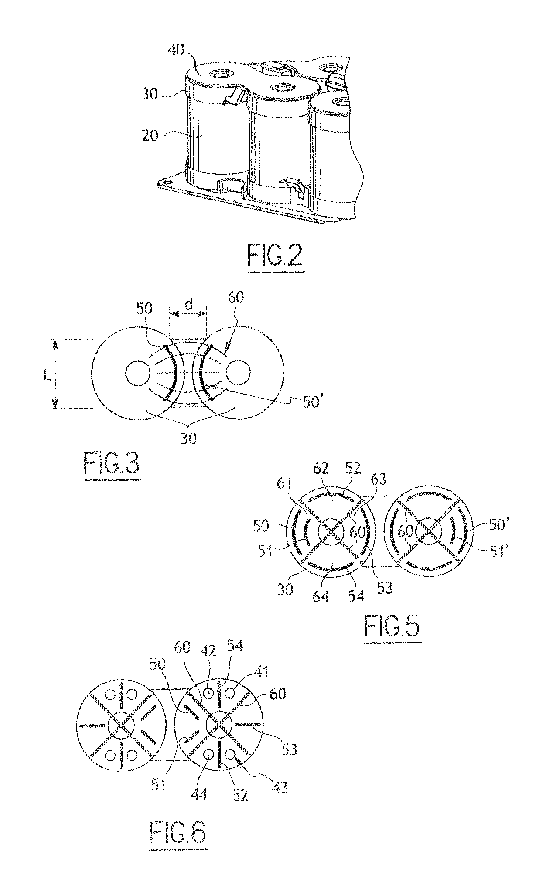 Module for electrical energy storage assemblies having a flat connecting strip