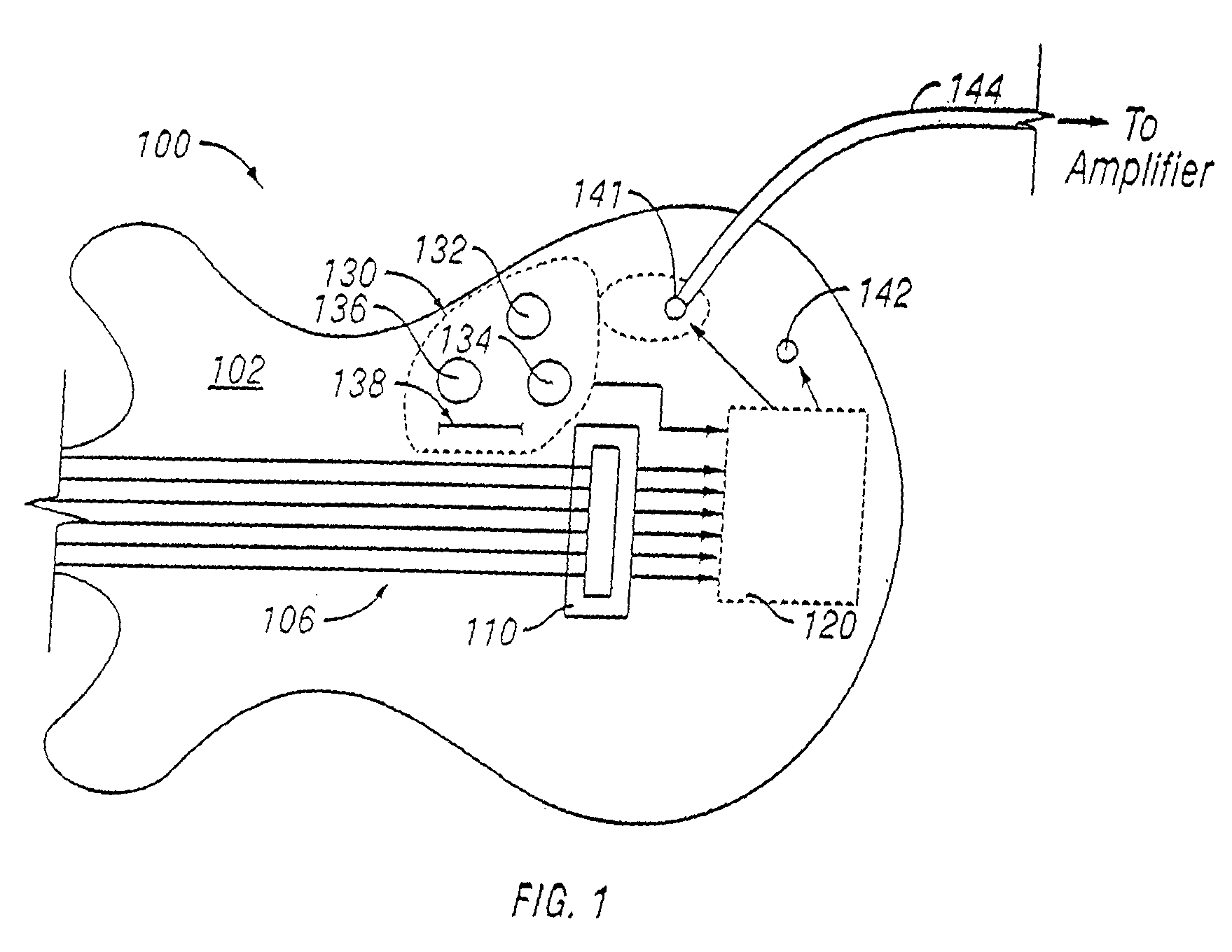 Stringed instrument with embedded DSP modeling for modeling acoustic stringed instruments